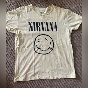 NIRVANA Cream and Black Short Sleeve Tee